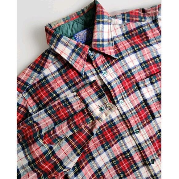 Vtg Pendleton 60s Country Traditionals Men Wool Flannel Plaid Button Up Shirt M - Picture 1 of 10